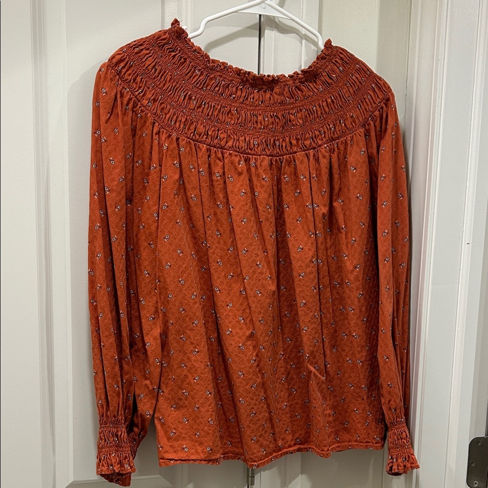 Universal Thread Rust Smocked Blouse - image 1
